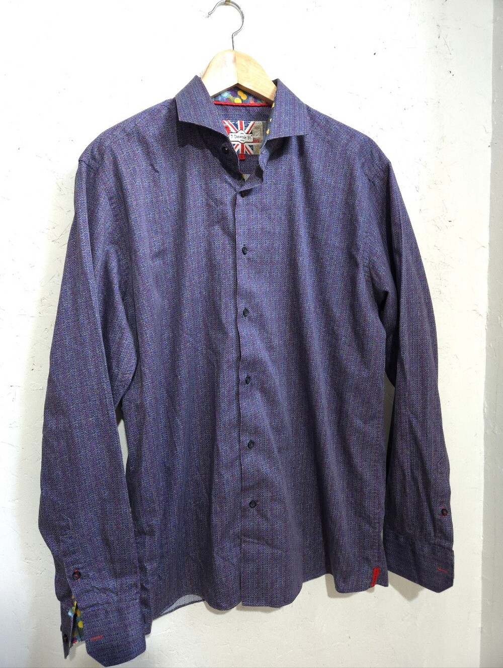 7 Downie St.  Purple Textured Long-Sleeve Dress Shirt